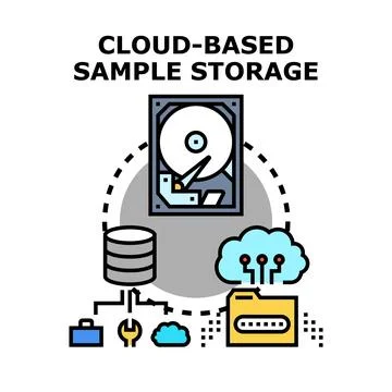 Cloud based sample storage system solution Stock Illustration