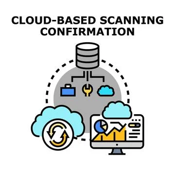 Cloud based scanning confirming data management solutions Stock Illustration