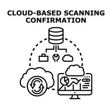 Cloud based scanning confirming data management solutions 库存插图