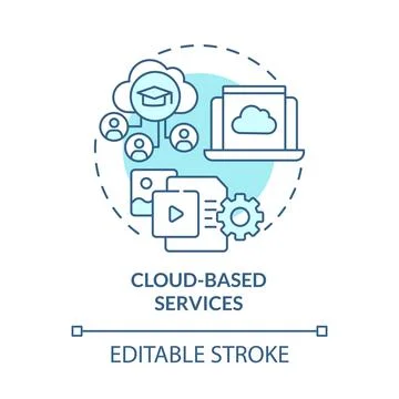Cloud-based services blue concept icon Illustrazione stock