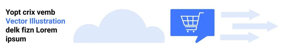 Cloud-based Shopping Cart with Fast Delivery Arrows for E-commerce Platforms Illustrazione stock