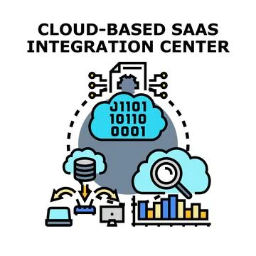 Cloud based software as a service integration center Stock Illustration