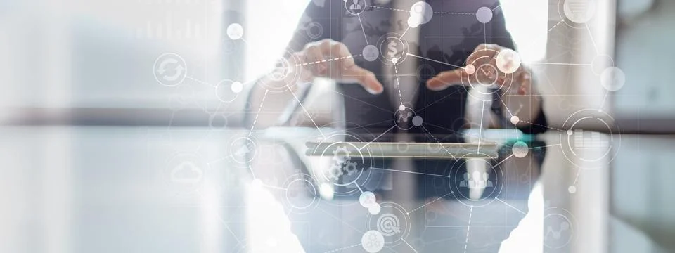 Cloud-Based Solutions for Business Networks: Enhancing Connectivity, Data Sec 库存照片