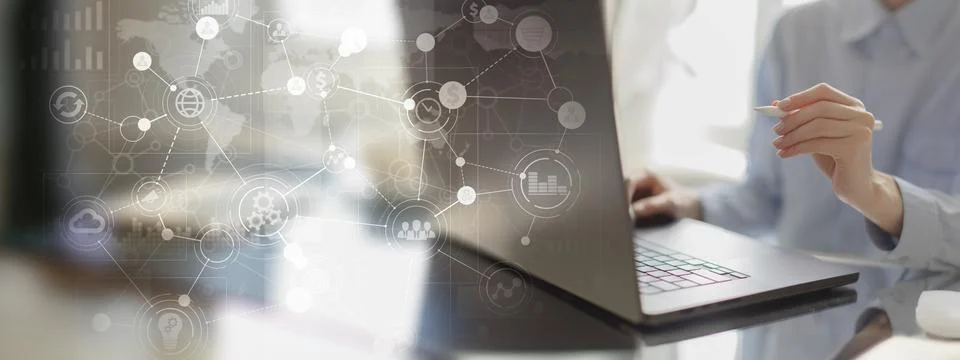 Cloud-Based Solutions for Business Networks: Enhancing Connectivity, Data Sec Stock Photos