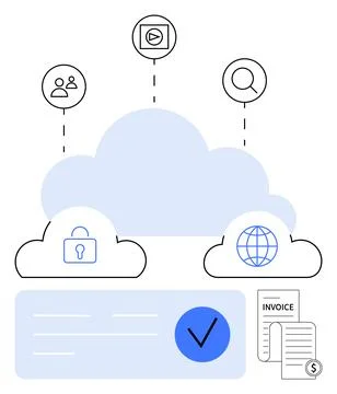 Cloud-Based Solutions for Secure Data Management, User Connectivity, and On.. Illustrazione stock