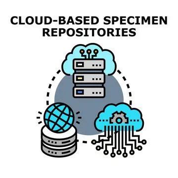 Cloud based specimen repositories data management system Illustrazione stock
