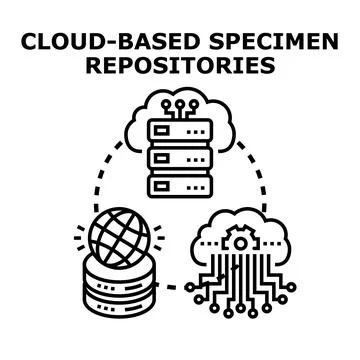 Cloud based specimen repositories data management system Stock Illustration