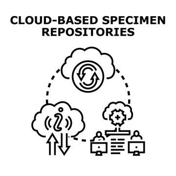 Cloud based specimen repositories managing data storage 스톡 일러스트