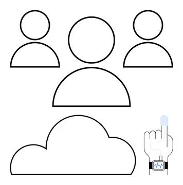 Cloud-Based Team Collaboration with Wearable Technology Integration 스톡 일러스트