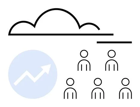 Cloud-based Team Growth and Collaboration Simplifying Business Efficiency Stockillustratie