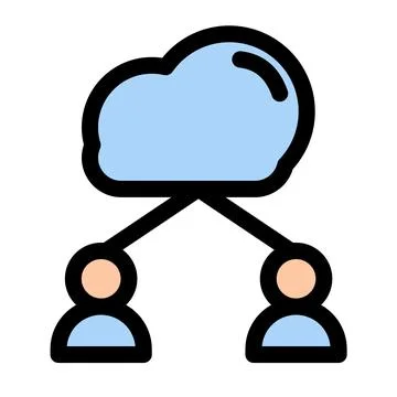 Cloud-Based Teamwork- Collaboration Icon- Project Management- Agile Team Stock Illustration