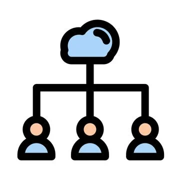 Cloud-Based Teamwork- Project Collaboration Icon 스톡 일러스트