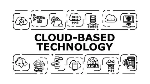 Cloud-based technology banner icon vector illustration Illustrazione stock