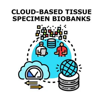 Cloud based tissue specimen biobanks concept vector イラスト素材