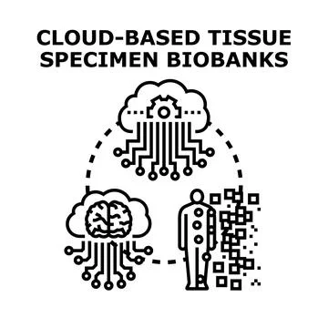 Cloud based tissue specimen biobanks concept イラスト素材