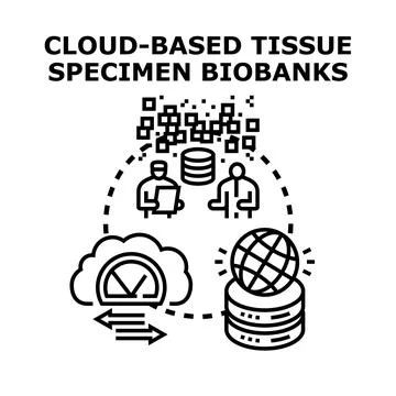 Cloud based tissue specimen biobanks concept vector Stock Illustration