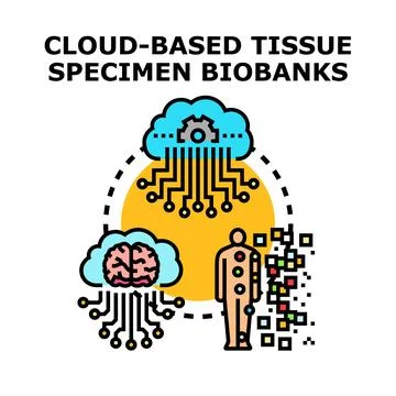 Cloud based tissue specimen biobanks concept Stock Illustration
