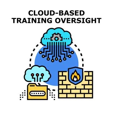 Cloud based training oversight concept vector 스톡 일러스트
