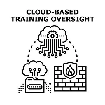 Cloud based training oversight concept vector Illustrazione stock