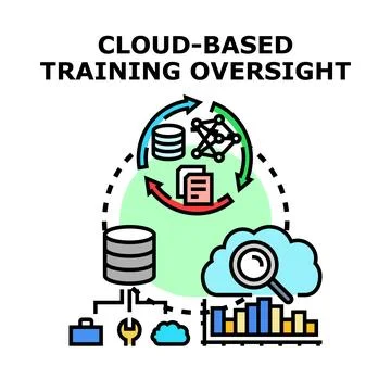 Cloud based training oversight managing data and analytics Stock Illustration