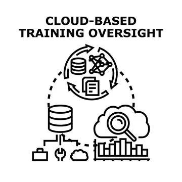 Cloud based training oversight managing data and analytics Stock Illustration