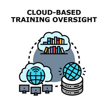 Cloud based training oversight professional managing system Illustrazione stock