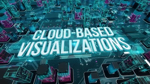 Cloud-Based Visualizations with digital technology concept Stock Footage 103062756