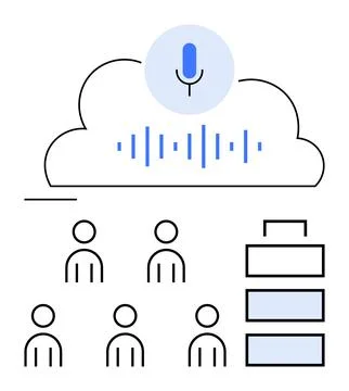 Cloud-Based Voice Communication System for Effective Team Collaboration and.. Stock Illustration