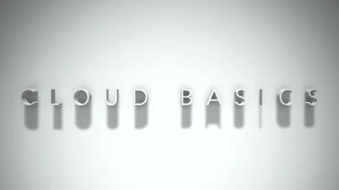 Cloud basics 3D title animation with shadows on a white background Stock Footage 298000085