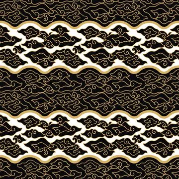 Cloud batik textile design pattern Stock Illustration
