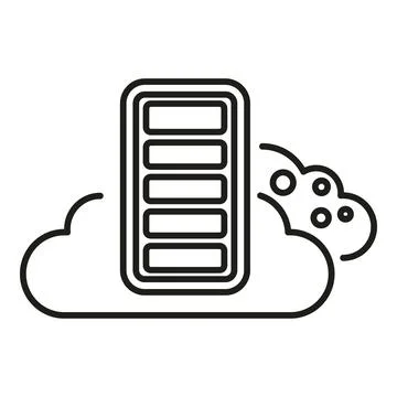 Cloud battery performing energy storage and backup Stock Illustration