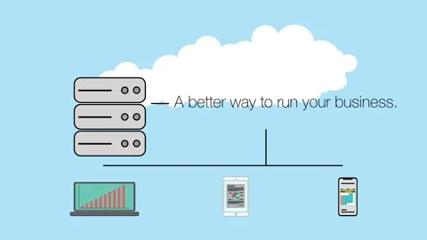 Cloud a better way to run your business animation Video stock 134398468