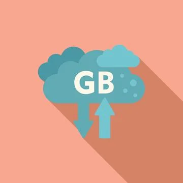 Cloud big data icon flat vector. Cloud size byte Stock-Illustration
