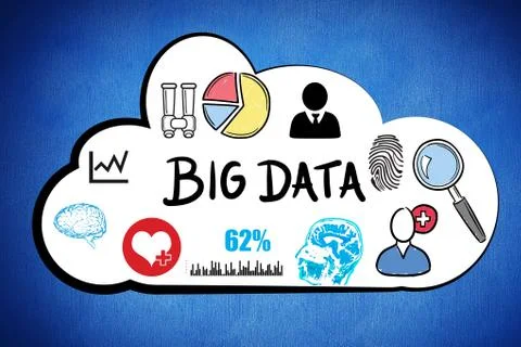 Cloud with big data Stock Illustration