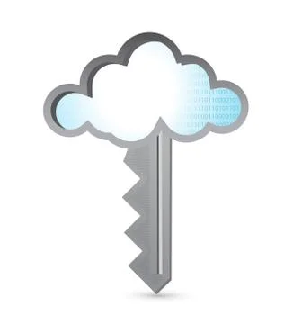 Cloud binary key illustration design Illustrazione stock