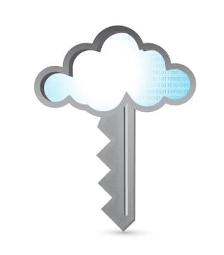 Cloud binary key illustration design over white Stock Illustration