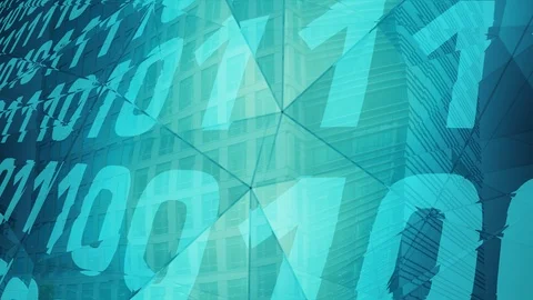 Cloud of binary numbers, cyber ai algorithm binary code Stock Footage 118594454