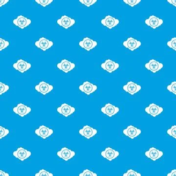 Cloud with biohazard symbol pattern seamless blue Stock Illustration