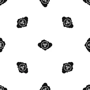 Cloud with biohazard symbol pattern seamless black Stock Illustration