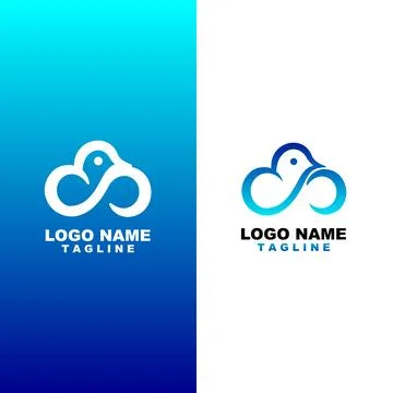 Cloud bird logo design vector Stock Illustration
