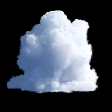 Cloud on a black background, isolated Stock Illustration