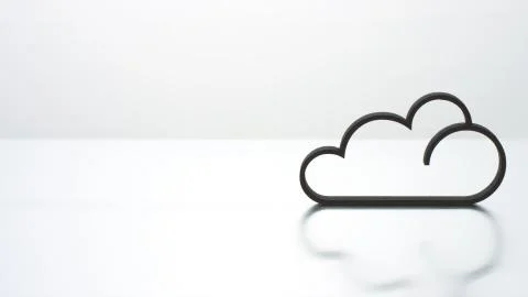 Cloud black icon on light background. Technology concept Stock Photos