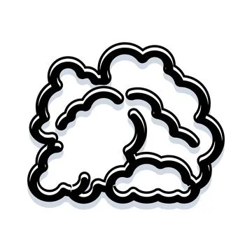 Cloud black outline drawing minimalist weather symbol Stock Illustration