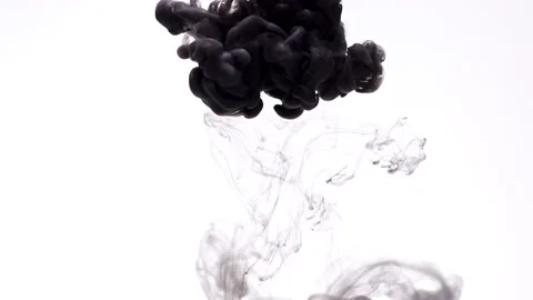 Cloud of black paint in water Video stock 166035242