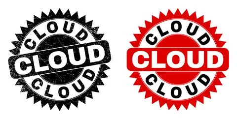 CLOUD Black Rosette Seal with Rubber Style Ilustración de archivo