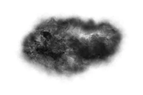 Cloud of black smoke on white background Foto stock