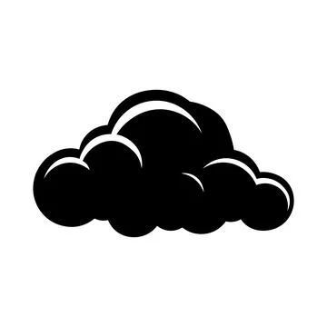 Cloud black vector icon on white background 스톡 일러스트