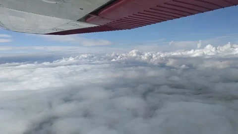 Cloud blanket from the plane window Stock Footage 195500497