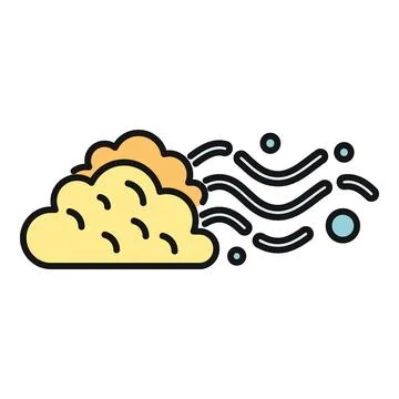Cloud blowing wind with rain or snow particles Stockillustratie