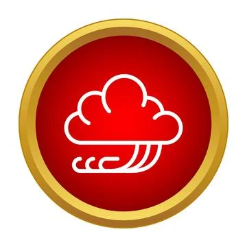 Cloud blowing wind weather forecast icon Stock Illustration